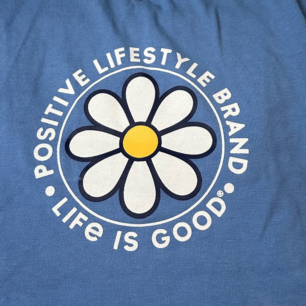 Life is Good Dog Shirt Size Medium NWT Blue Daisy Puppy Pet Gift - Picture 3 of 8